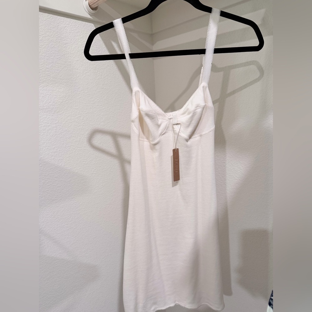 SKIMS - 
COTTON RIB PICOT CAMI MINI DRESS - Picture 3 of 3